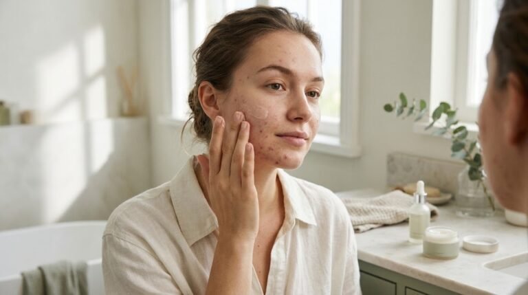 Skincare products for acne-prone skin